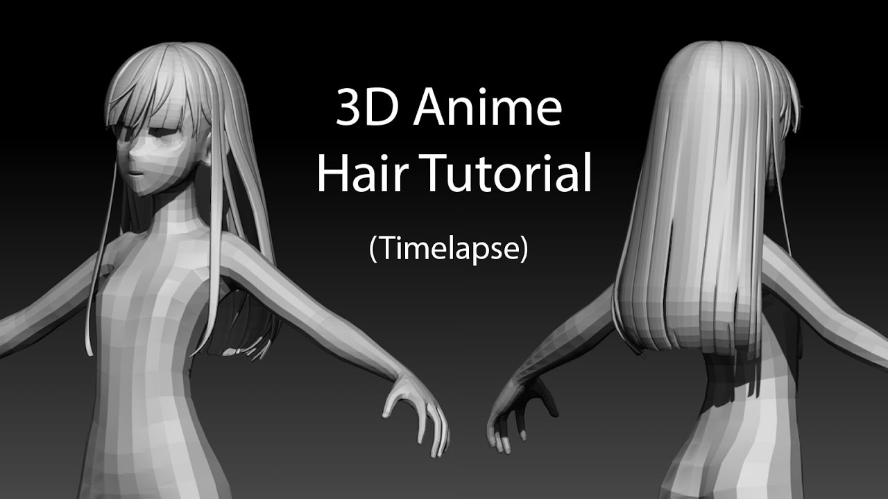 Blonde Anime Hair 3D Model - wide 11