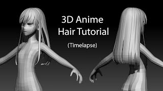 3D Anime Hair Modelling Tutorial - Blender (Timelapse Version)