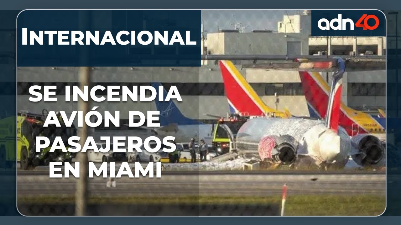 🔴 ¡Última hora! Avión de pasajeros se incendia en Miami tras aterrizar