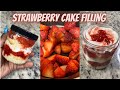 Homemade strawberry cake filling  easy cake jars strawberry compote jam