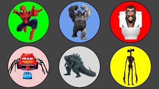 King Of Monster vs Avengers ; Godzilla x Kong, Spiderman, Siren Head, Skibidi Toilet, Mcqueen Eater