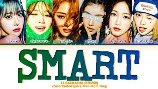 [KARAOKE]LE SSERAFIM"SMART" (6 Members) Lyrics|You As A Member