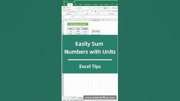 Easily Sum Numbers with Units in Excel #excel #exceltips