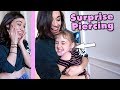 Surprising Colleen Ballinger with NEW PIERCED EARS!