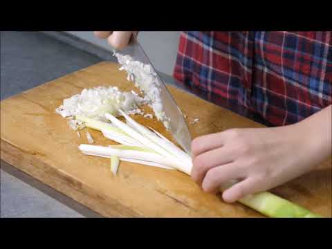 長ねぎ　みじん切りの簡単な方法　野菜の切り方　料理音　ASMR【MOGMOG STROLL】