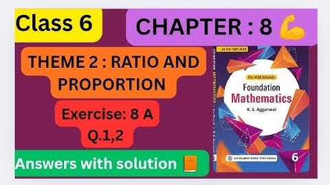 Class 6 Maths 💪 Chapter 8(Ratio & Proportion) 💯 excercise 8 A 🔥 Answer with solution📙#mathexercise 