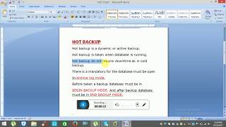Hot and Cold backup