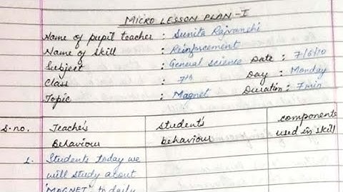 reinforcement skill micro teaching lesson plan b.ed btc d.el.ed b.ed.el