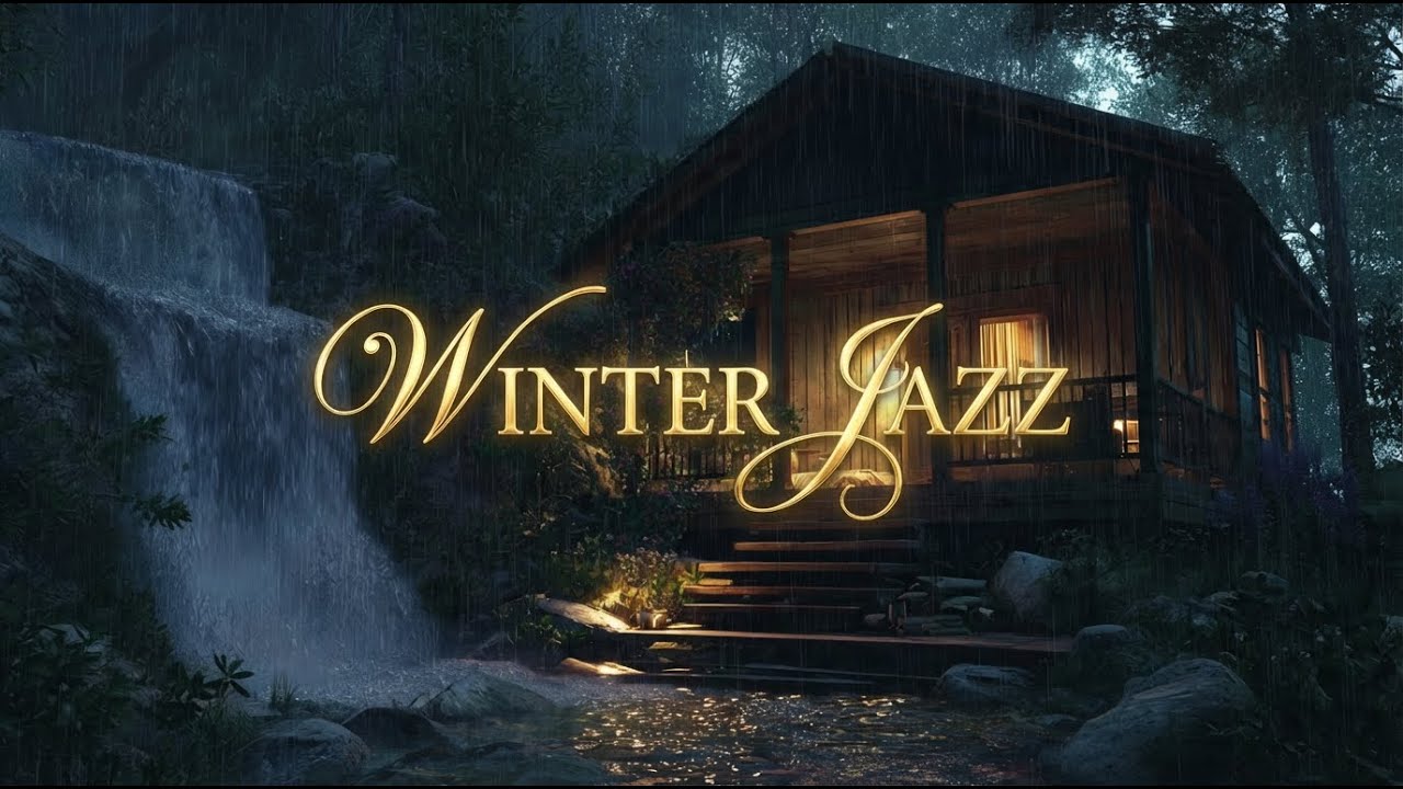 🌙 Cozy Rain & Smooth Jazz in a Forest Cabin | Relax, Study & Sleep 🎷