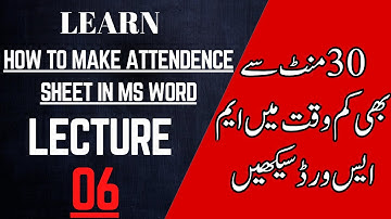 MS Word Attendance Sheet Tutorial for Beginners: Step-by-Step Guide | MJ79NEWS