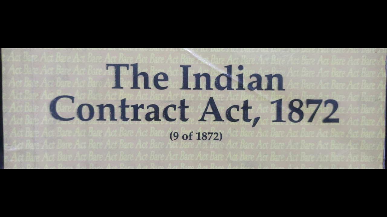 Introduction of Indian Contract Act, 1872 YouTube