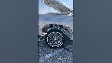 White and silver ‘68 Impala Fastback at the 2023 Torres Empire Super Show #impalalowrider #lowrider