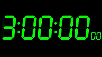 3 Hour Timer No Music (alarm) | 180 Minute Timer | 3 Hour Countdown Timer Green (no mid video ads)