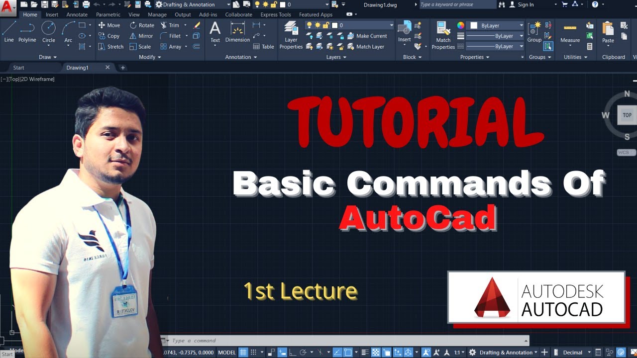 AutoCAD Tutorial Basic Commands For Beginners | 1st Lecture | Interface ...