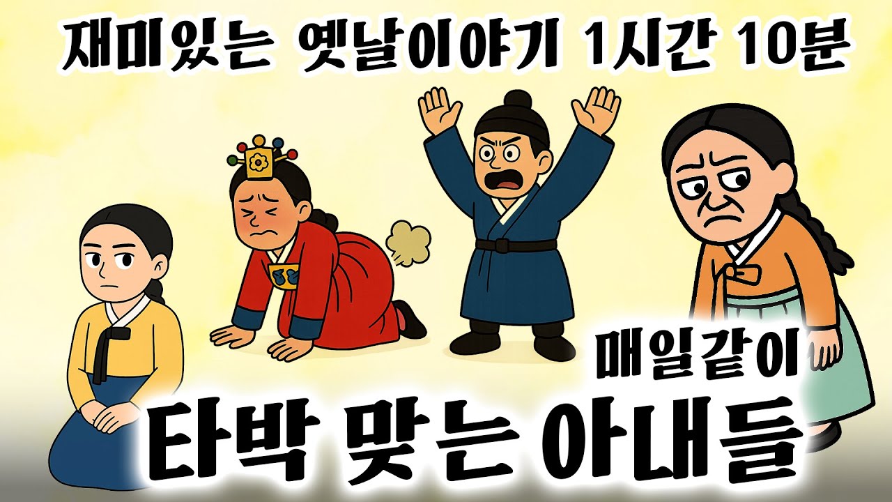 재미있는 옛날이야기 1시간 모음 (타박 맞은 부인들 몰아보기) 역사|민담|고전|전설|전래동화|오디오북|야사|야담|옛날이야기