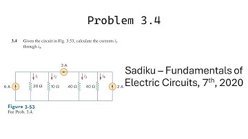 Problem 3.4 - Fundamental of Electric Circuits (Sadiku 2020) 7th Ed - Nodal Analysis