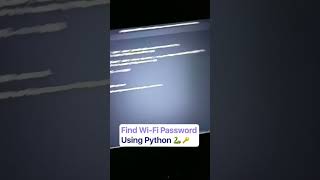 FIND WI-FI PASSWORD USING PYTHON #shorts #python
