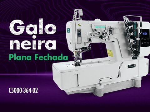 Galoneira Industrial Plana Fechada Zoje com Motor Direct Drive e bitola de 6,4mm. Modelo: C5000-364-02.