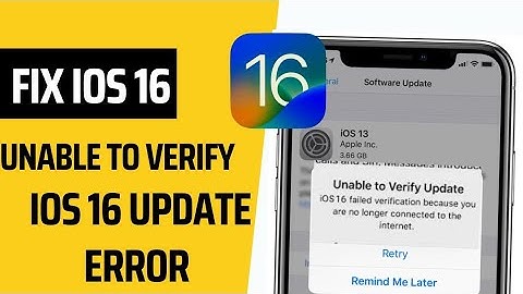 Unable To Verify Update ios 16 Failed Verification because You are no longer connected to internet