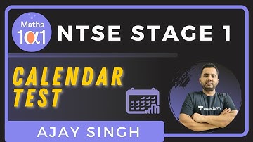 Calendar Test | Mental ability | NTSE Stage 1 2021 | Maths 101 | Ajay singh