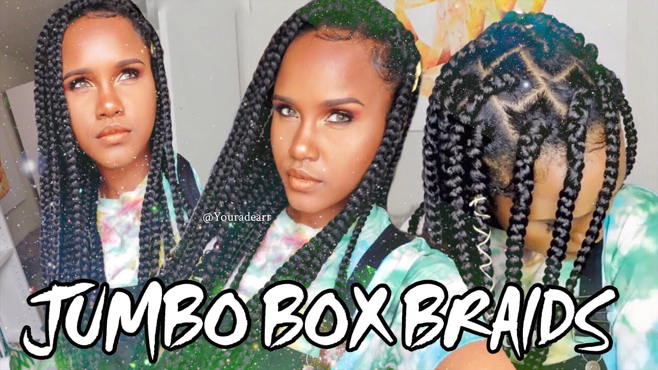 EASIEST WAY TO JUMBO BOX BRAID YOUR OWN NATURAL HAIR THIS ...