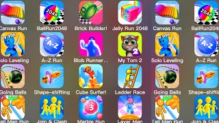 Solo Leveing,Ball Run 2048,Marble Run,Shape Shifting,Brick Builder,Tall Man Run,Jelly Run 2048..... screenshot 3