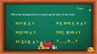 Days of the week worksheet