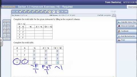 FGCU Section 3.3 Homework Exercises #8 & #9 in MyMathLab