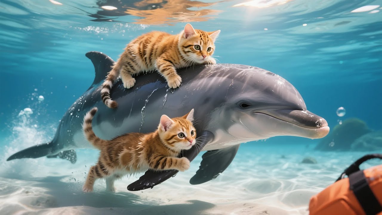 🐱 Kitten Overboard! What These Dolphins Did Will Melt Your Heart 💙#cat ...