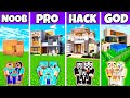 Dream Modern House Build Challenge - Noob vs Pro vs Hacker vs God Minecraft