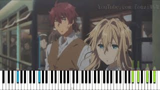 [Violet Evergarden OST] 'Across the Violet Sky'  Episode 4 / PV 3 BGM (Synthesia Piano Tutorial)