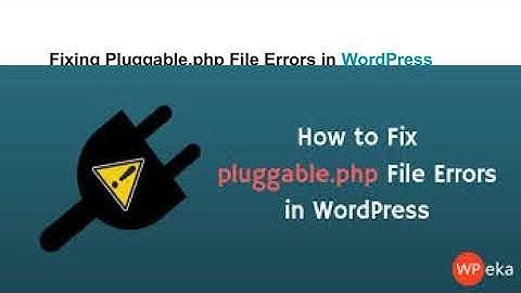 Pluggable php File Error In WordPress On Your Own
