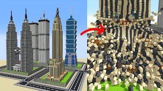 Menghancurkan Kota Minecraft dengan Gravitasi