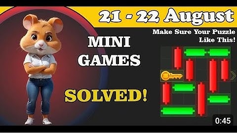Hamster Kombat mini game 22 August / puzzle game / Puzzle game Solved / cipher codes #MoneyMaker2.0