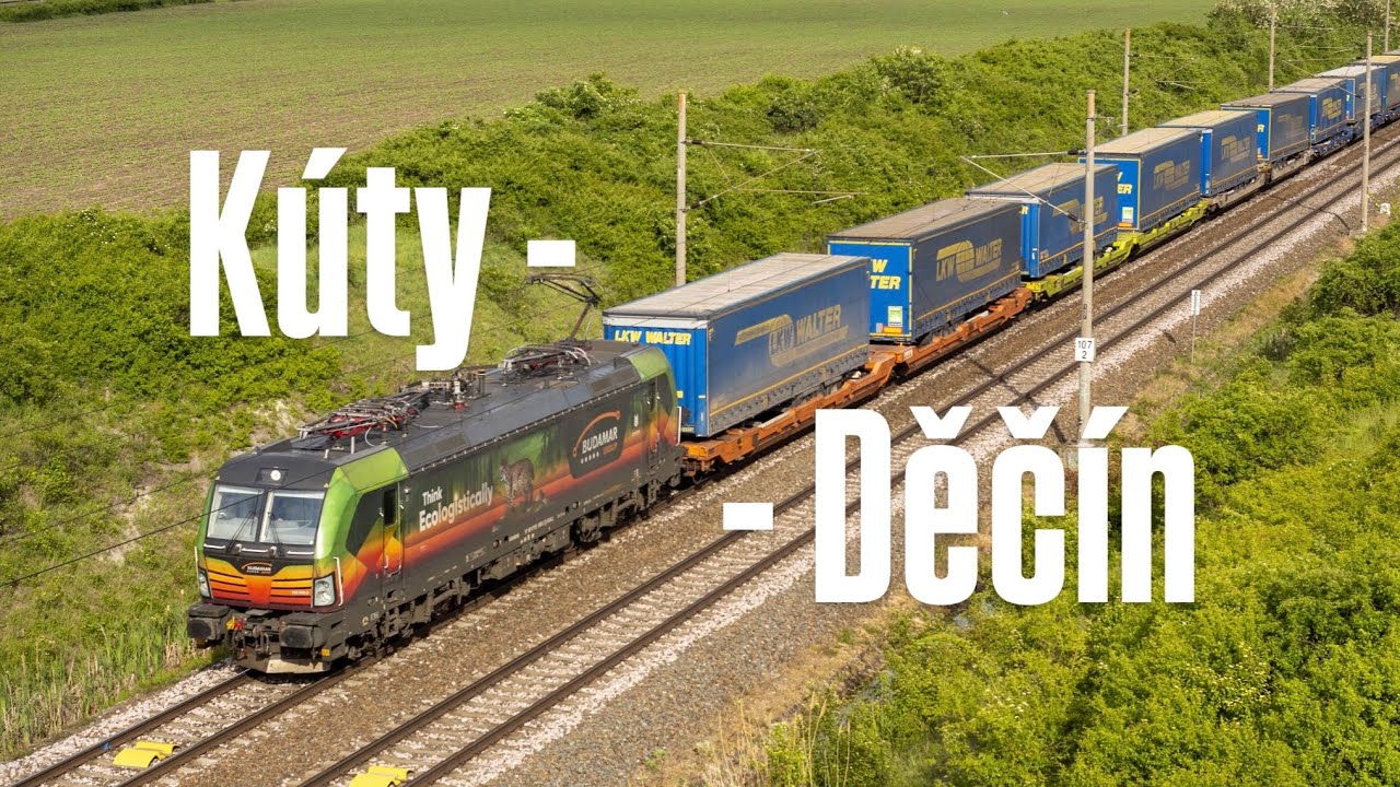 S nákladním expresem Kúty - Děčín. Vlak z Rumunska do Německa. Průjezd uzlem Česká Třebová