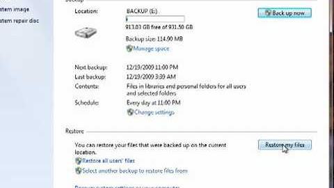 How to restore files in Windows 7