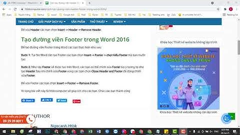 Cách tạo đường viền Header, Footer trong Word 2013, 2016
