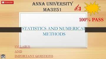 Statistics And Numerical Methods MA3251 Important questions 21 reg #exam @Cracks_guys