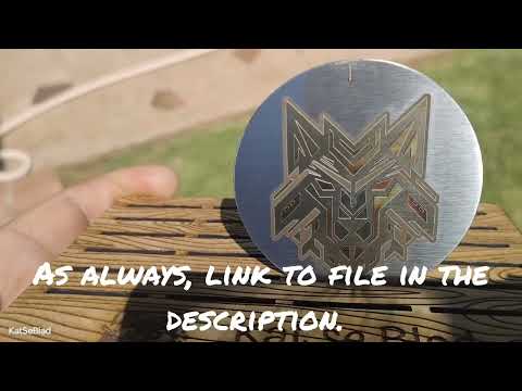 [Laser cut and engrave] Laser Engraved Transformers Inspired Cat Design on Stainless Steel Disc by Kat se Blad