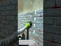 Hidden Brick Wall Installation Trick! #constructiontricks #builder #satisfying #tools #productivity