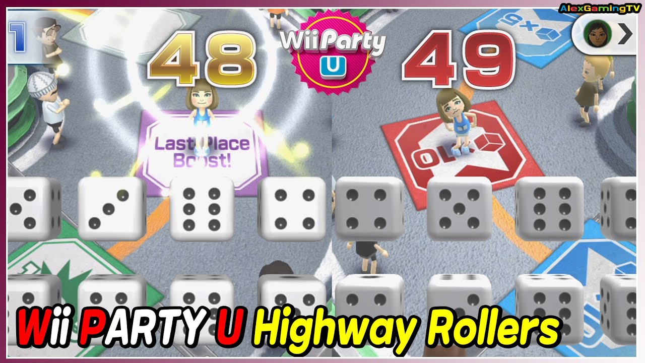 Wii Party U Highway Rollers gameplay (Millie vs Marit vs Xixi vs Claudia) Expert CPU | AlexgamingTV