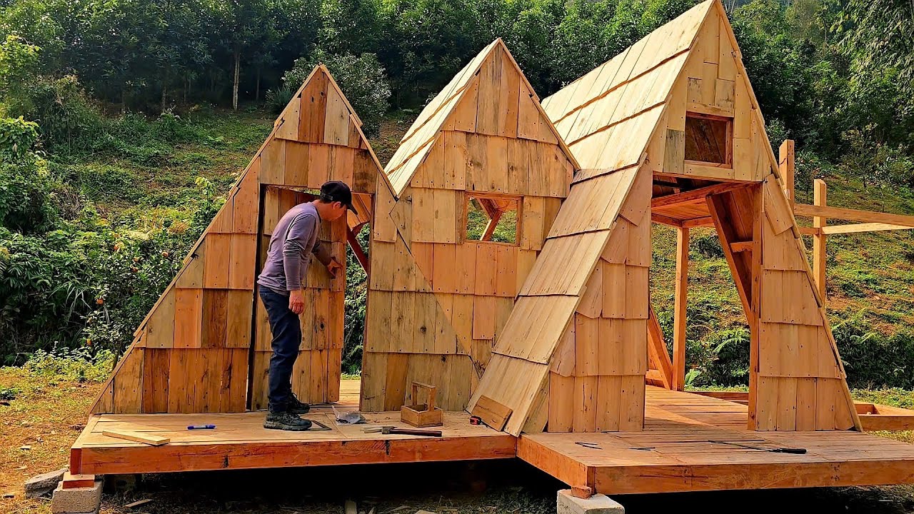 The Man off grid Cabin build | Doors installed. - YouTube