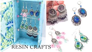 Resin Crafts- Jewelry making- Earrings- jewelry cabinet- Funshowcase- Tutorial