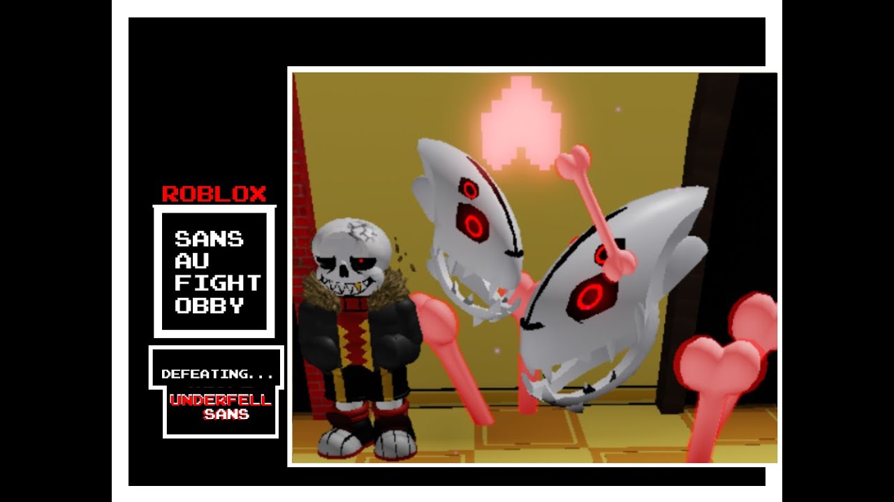 Roblox Sans Au Fight Obby Defeating Underfell Sans Youtube - inquisitormaster roblox youtube obby