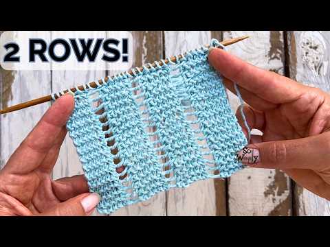 Garter Lace Stitch: The Easy Reversible Knitting Pattern That Doesn't Curl (2-Rows) - So Woolly