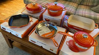 Unboxing Le Creuset Signature Enameled Cast-Iron Cookware Set, 10-Piece, Flame