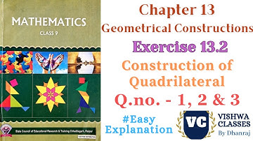 Class 9 | Chapter 13 Geometrical Constructions | Exercise - 13.2 Q.No. 1 to 3 | CG Board | SAGES