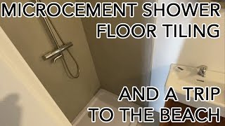 Microcement shower, tiled floor - the finished bathroom, and a quick trip to the beach at Lerici!