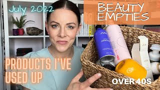 PRODUCT EMPTIES JULY 2022 | Beauty Products I&#39;ve used up | UK Faves for 40 plus