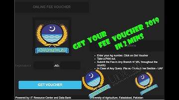University of Agricalture Online Fee Voucher 2019